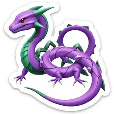 Pokemon legendary purple and cian crystal rayquaza sticker