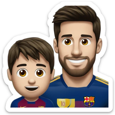 Lionel Messi qui embrasse Cristiano Ronaldo sticker