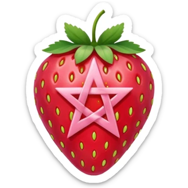 Strawberry with light pink pentacle  sticker