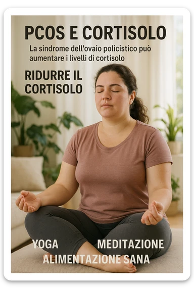 Donna con pcos che abbassa il suo cortisolo immagine realistiche in italiano sticker