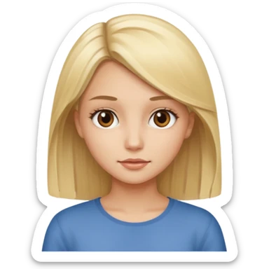 a pretty blonde girl with straight hair and brown eyes sticker