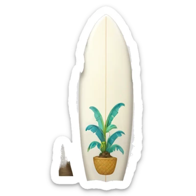 Surfboard with palms sticker