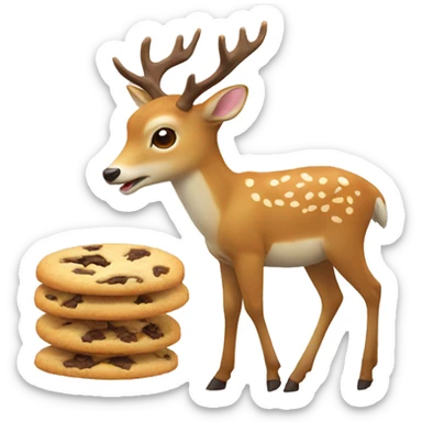 Deer from Japan eating cookie sticker