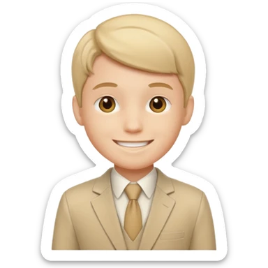 birthday  boy in biege suit sticker