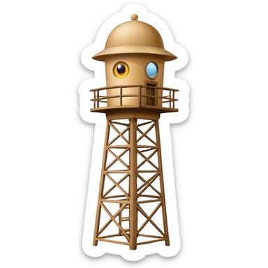 Man looking out of watchtower sticker