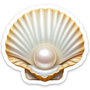 open shell with pearl sticker