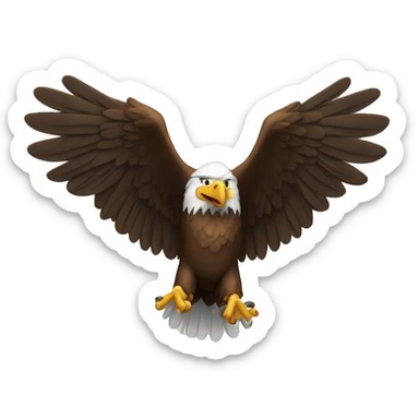 A more robust and experienced eagle with fully outstretched wings, representing a member who has already proven their worth.  sticker