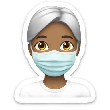Lady with a facemask sticker