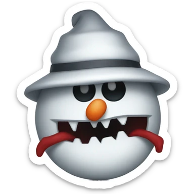 evil snowman from hell sticker