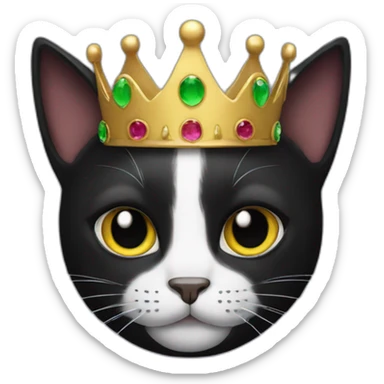 black cat crown sticker