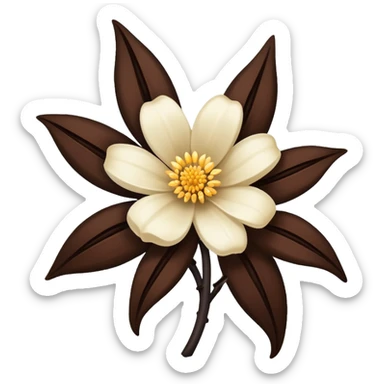 dark vanilla bean with flower sticker