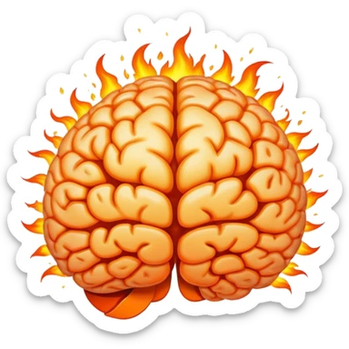 🤯🔥 Exploding Brain on Fire – When something is just TOO mind-blowing sticker