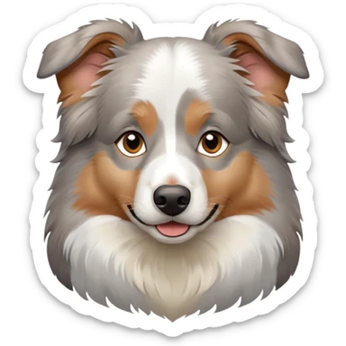 Gray white tan Australian shepherd sticker