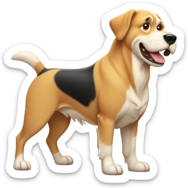 Big dog versus little dog sticker