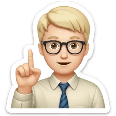 Nerd face with finger pointing up sticker