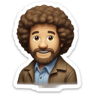 Bob Ross painting sticker