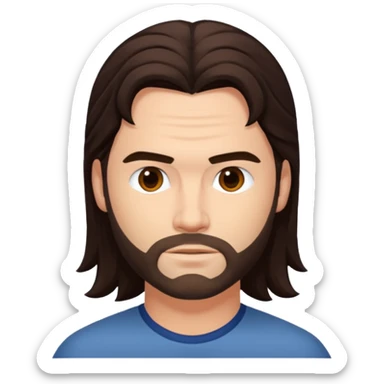 Chris Pontius with long dark brown hair sticker