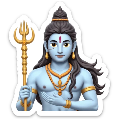 Lord shiva with trishul sticker