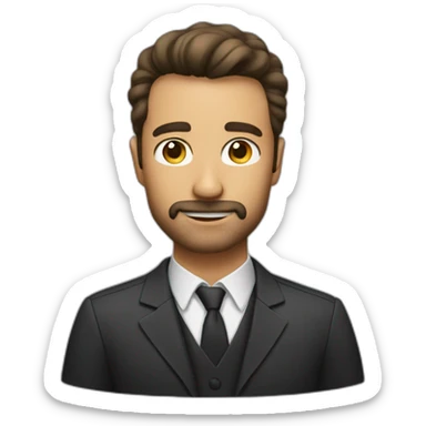 Smart man with a stubble sticker