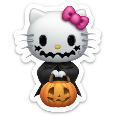 creepy halloween hello kitty sticker