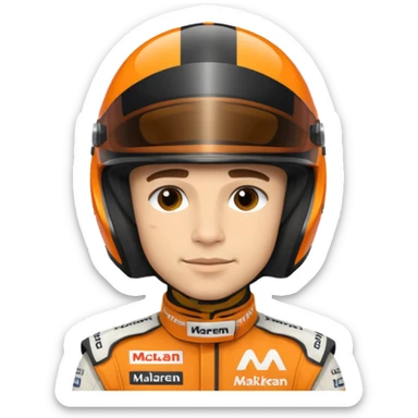 Lando Norris in mclaren race outfit sticker