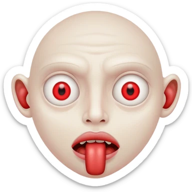 Moon with red eyes and a blunt in mouth  sticker