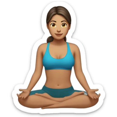 Latina girl brunette hair in Tadasana yoga sticker