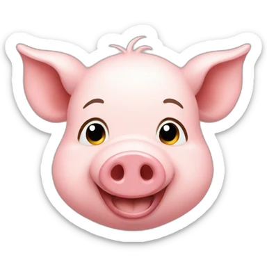 A happy little pig sticker