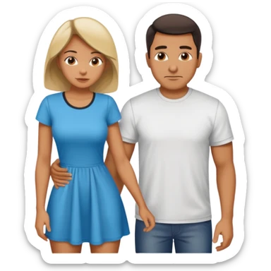 A women being bent over behind a Latino man sticker