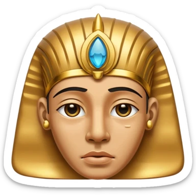 Discord emoji for "RA Silkroad", Ancient Egyptian theme, crying Pharaoh face, cartoonish, colorful, shiny gold accents, small and clear.
 sticker