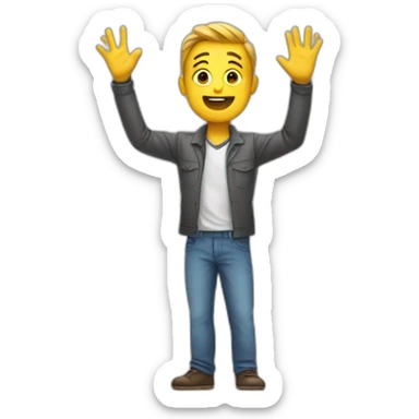 Confused person high five sticker