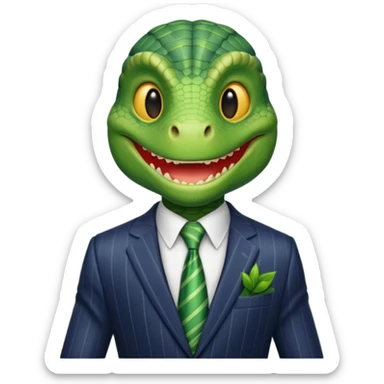 reptilian in a pinstripe suit sticker