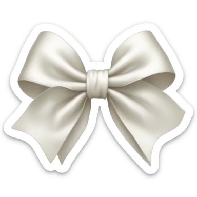 silk white bow sticker