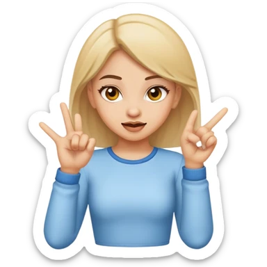 Sassy girl flipping off  sticker