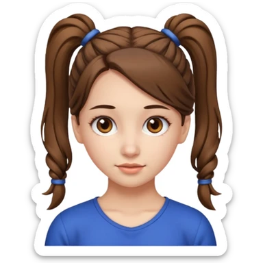 children girl with ponytails hairstyle  sticker