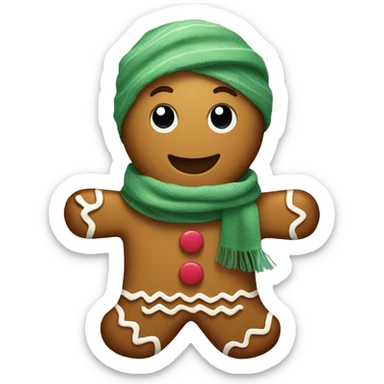 Gingerbread man wearing a scarf  sticker