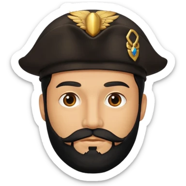 Hombre con barba negra sticker