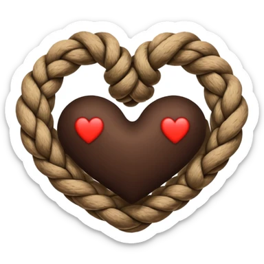 silhouette of a rope forming a heart sticker