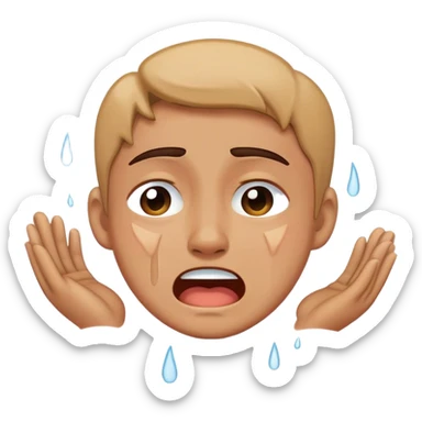 Crying while happy sticker