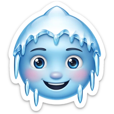 Frozen smile with icicles, Samsung style sticker