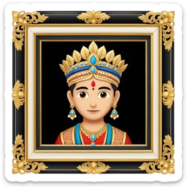 an indian frame with a royal painting  sticker