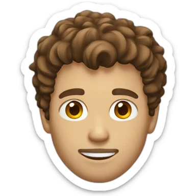guy with brown shaggy hair and short stubble sticker
