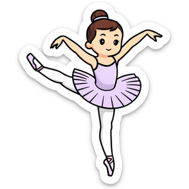 cute ballerina in arabesque position sticker