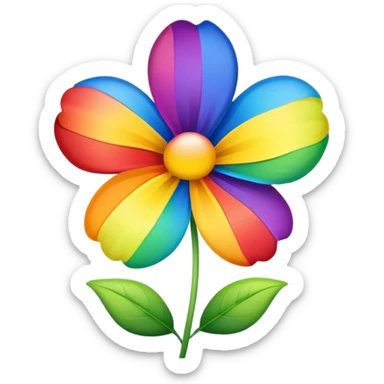Flower with rainbow petals sticker