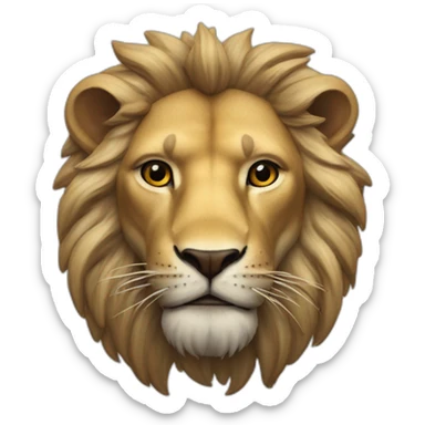 León rugiendo con corona sticker