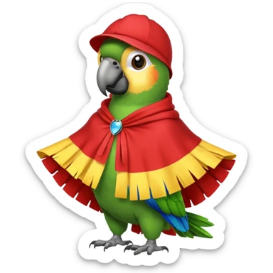parrot wearing a poncho sticker
