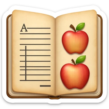apple style emoji representing accounting or bookkeeping, such as a ledger, calculator, or financial document sticker