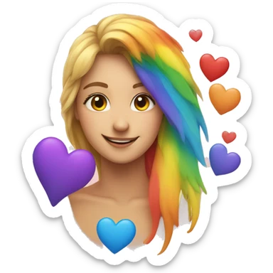 Rainbow hearts  sticker