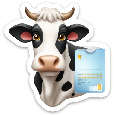 Vache avec carte géographique  sticker