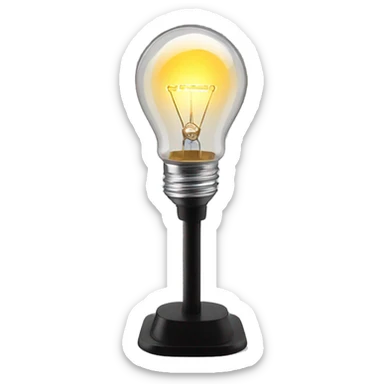exposed light bulb on a tall portable light stand sticker